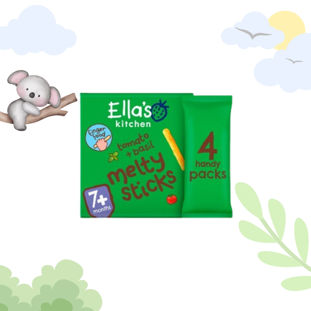 Organic Tomato & Basil Melty Sticks Baby Finger Food | 7+ months | 4 x 6g