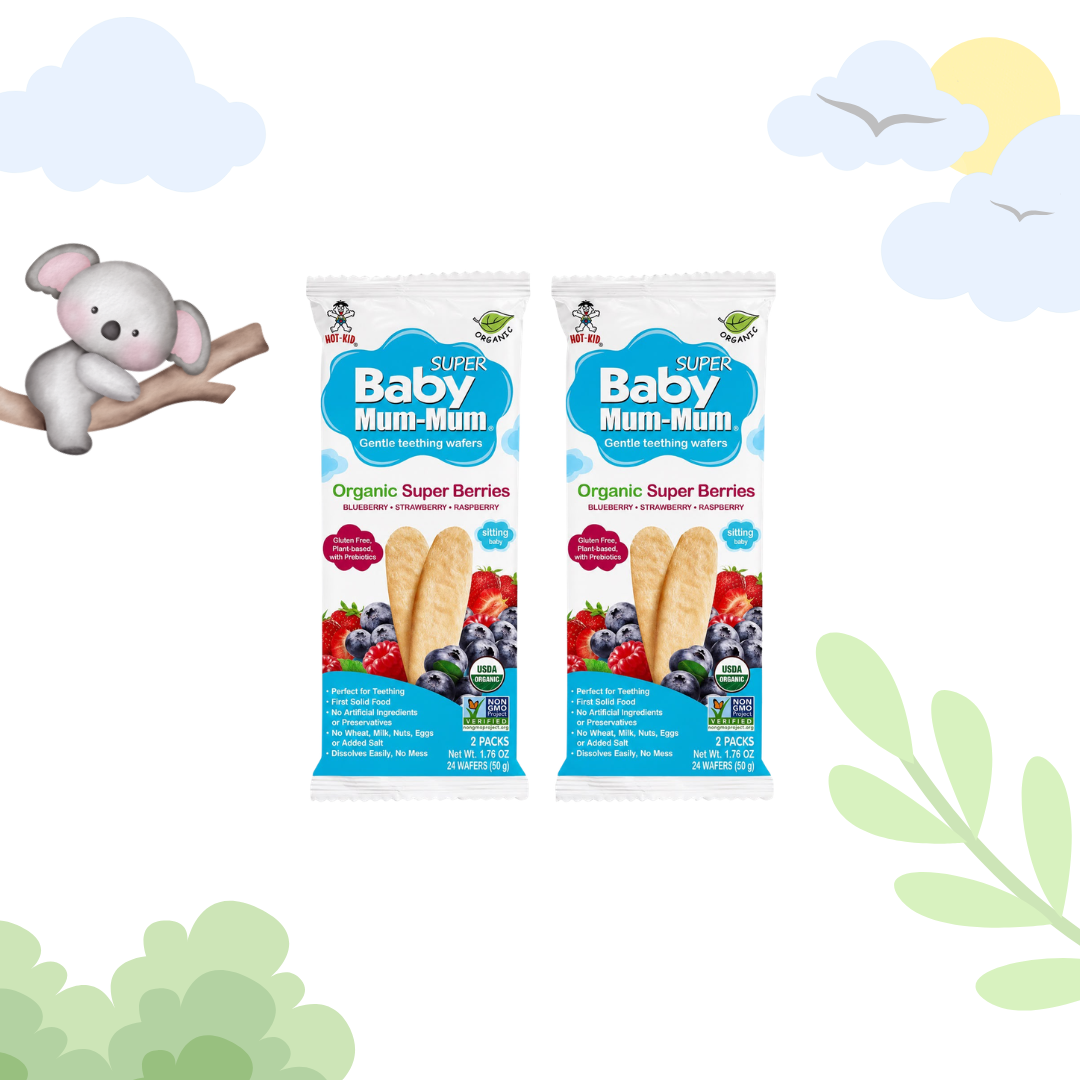 Baby Mum-Mum Blueberry, Strawberry & Rasberry Teething Wafers 2 packs (2×4.15gm)