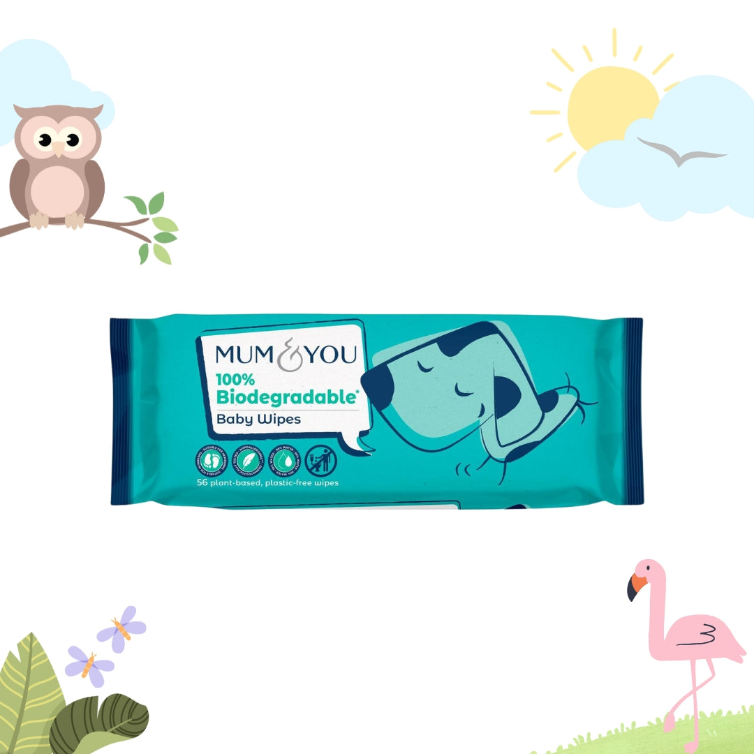 Mum & You 100% Biodegradable Plastic Free Sensitive Baby Wipes x56