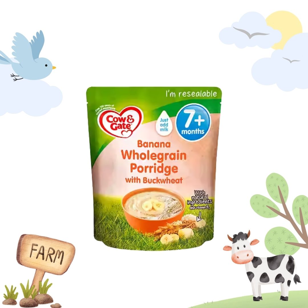 Cow & Gate Banana Wholegrain Porridge Baby Cereal 7+ Months 200g