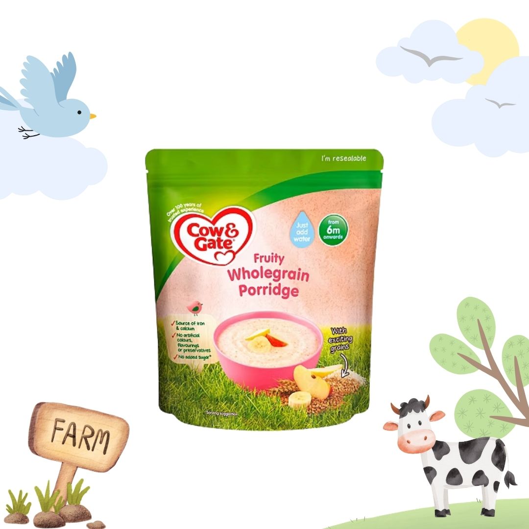 Cow & Gate Fruity Wholegrain Porridge Baby Cereal 6+ Months 125g