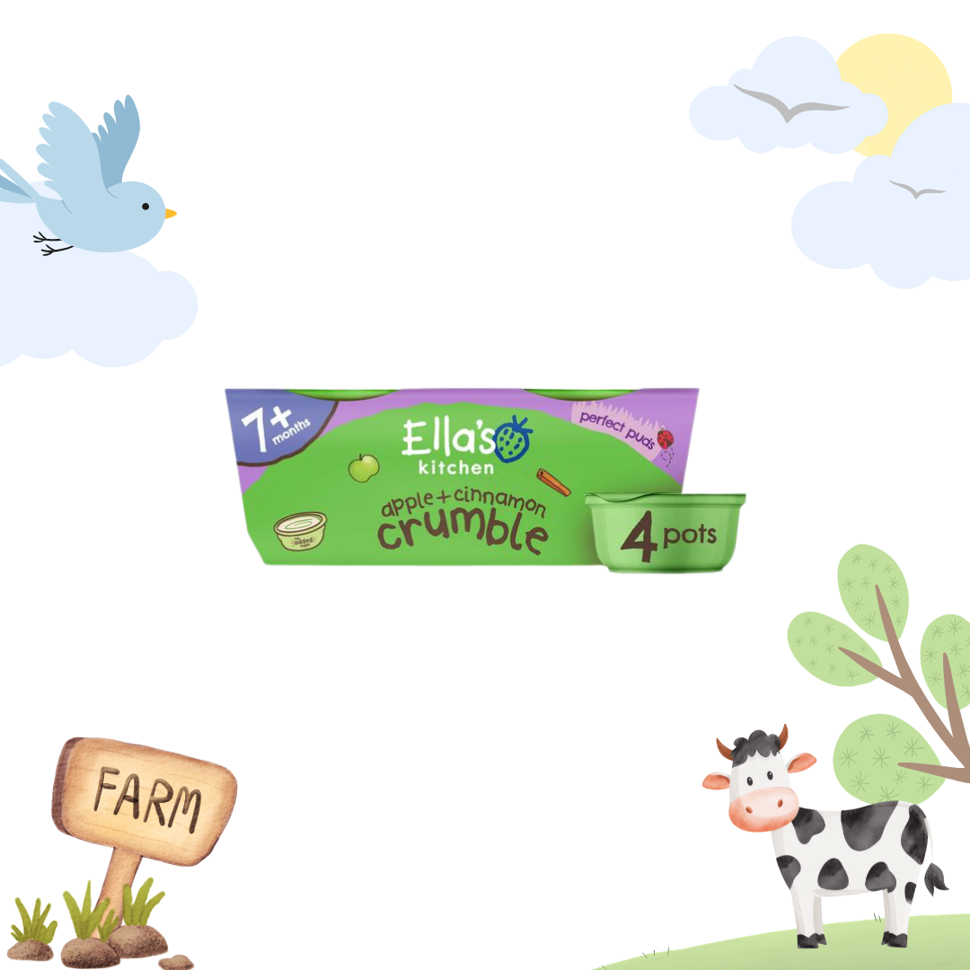 Ella's Kitchen Apple & Cinnamon Crumble Pudding 7 Months+ 4x80g