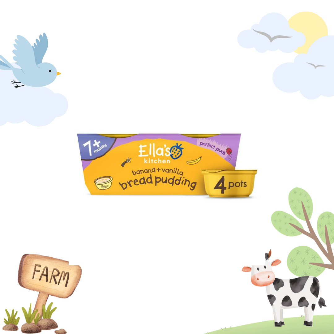 Ella's Kitchen Banana + Vanilla Bread Pudding 7 Months+ 4x80g