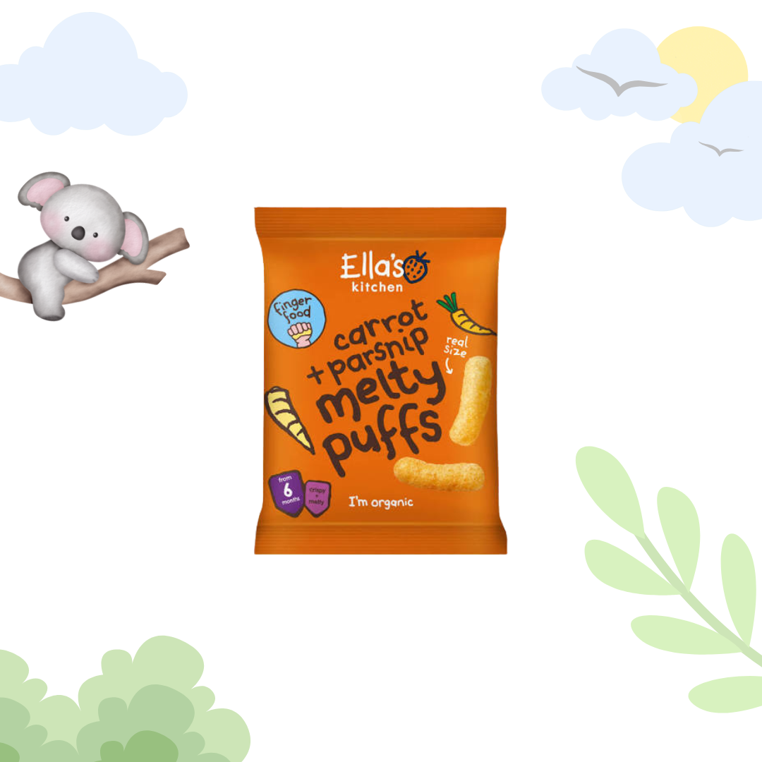 Ella's Kitchen Organic Carrot + Parsnip Melty Puffs Baby Snack 6m+ 20g