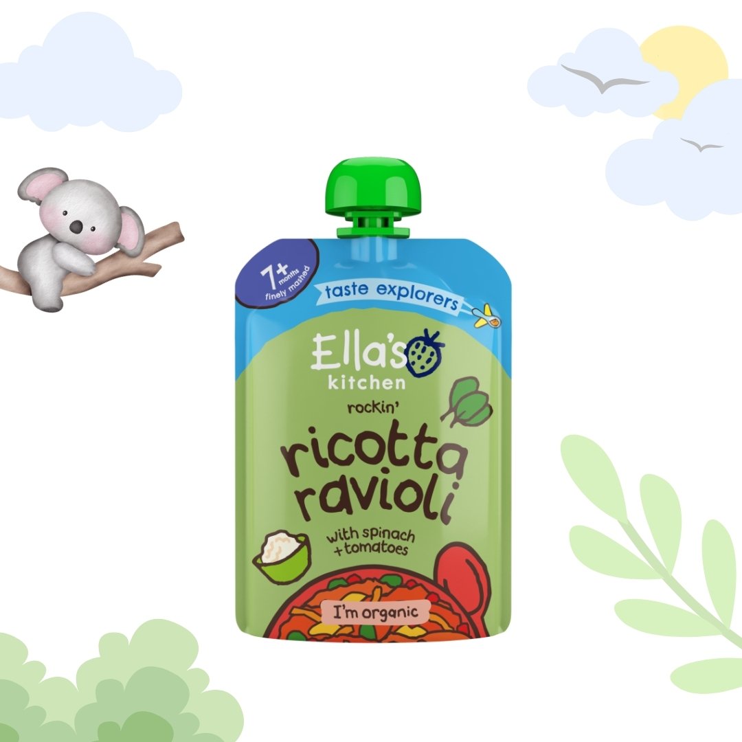 Ella's Kitchen Ricotta Ravioli with Spinach + Tomatoes | 7+ Months | 130 gms