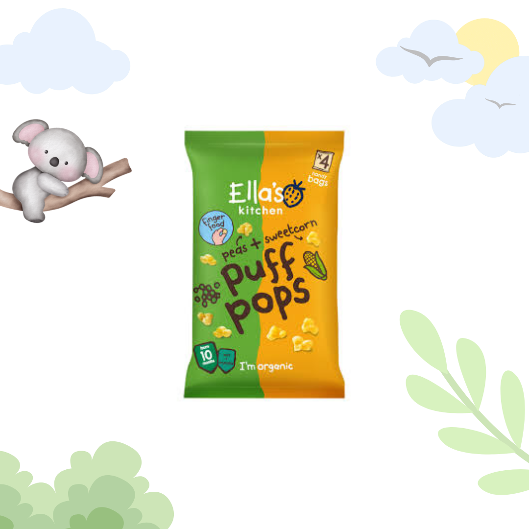 Ella's Kitchen Peas + sweetcorn puff pops 9g