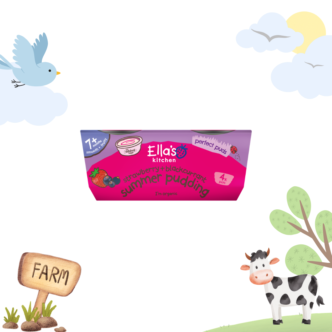Ella's Kitchen Strawberry & Blackcurrant Summer Pudding 7 Months+ 4x80g