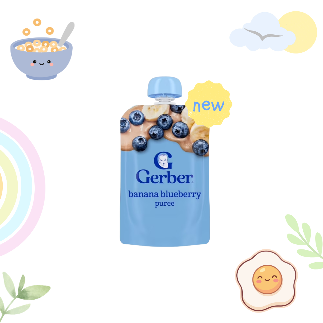 Gerber WonderFoods Banana Blueberry Puree 3.5 oz Pouch