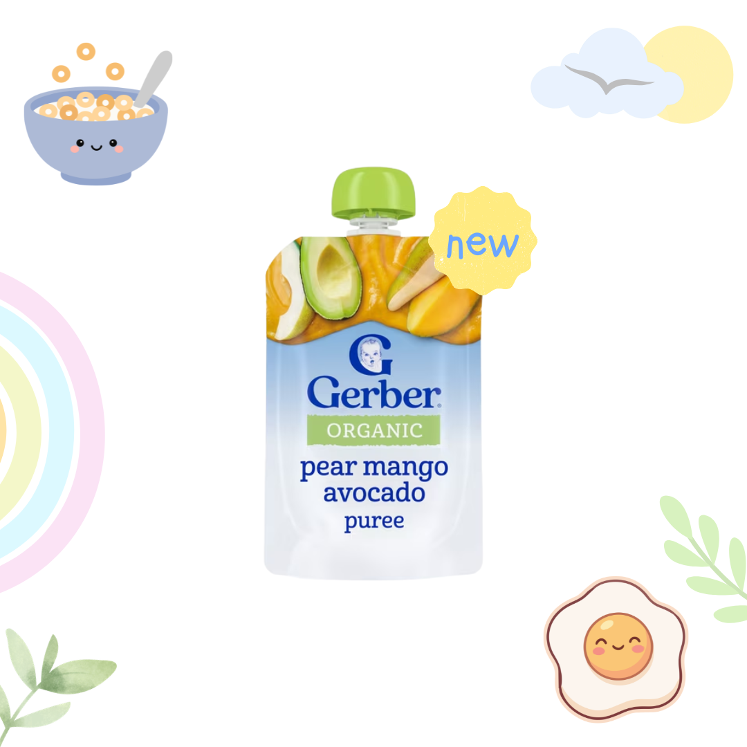 Gerber Organic Pear Mango Avocado Puree 3.5 oz Pouch