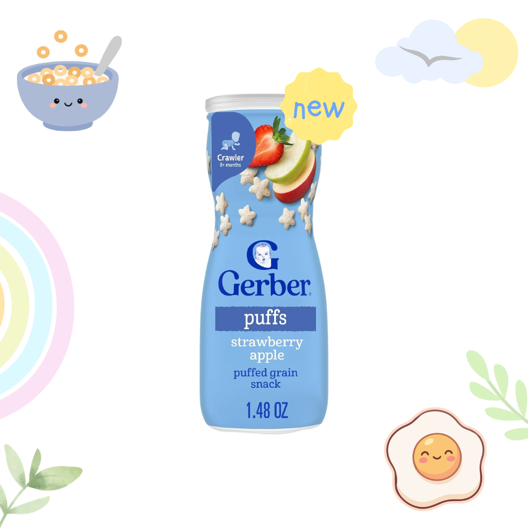 Gerber Baby Snack Puffs, Grain & Grow Puffs, Strawberry & Apple 42gm