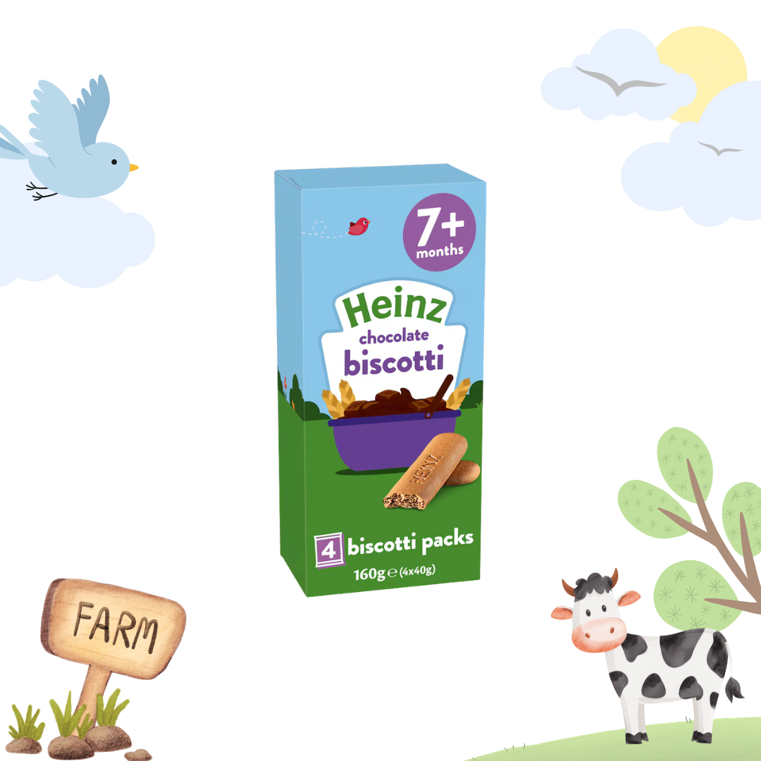 Heinz Chocolate Biscotti Baby Food Snack  7m+ 4x40g