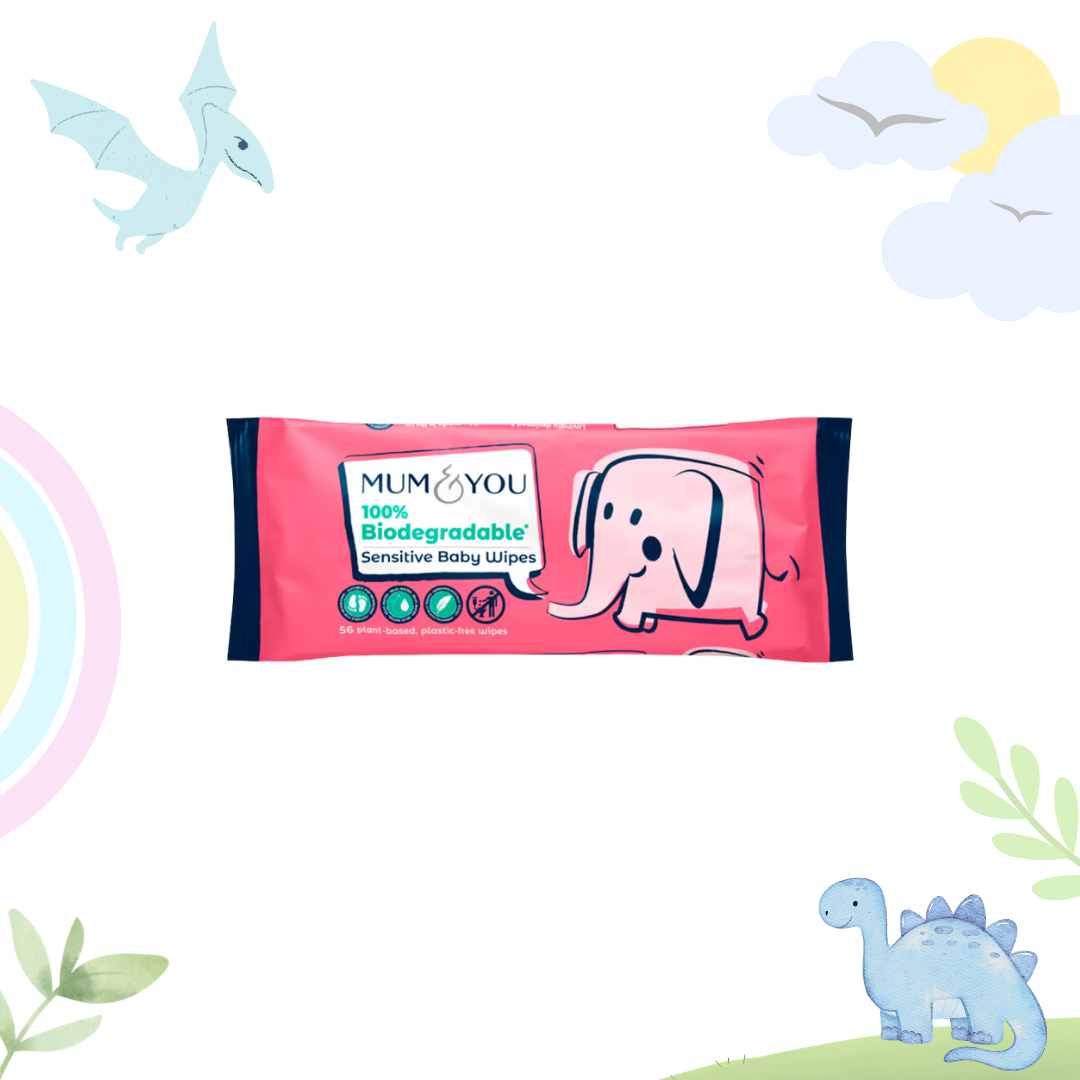 Mum & You 100% Biodegradable Plastic Free Sensitive Baby Wipes x56 Count