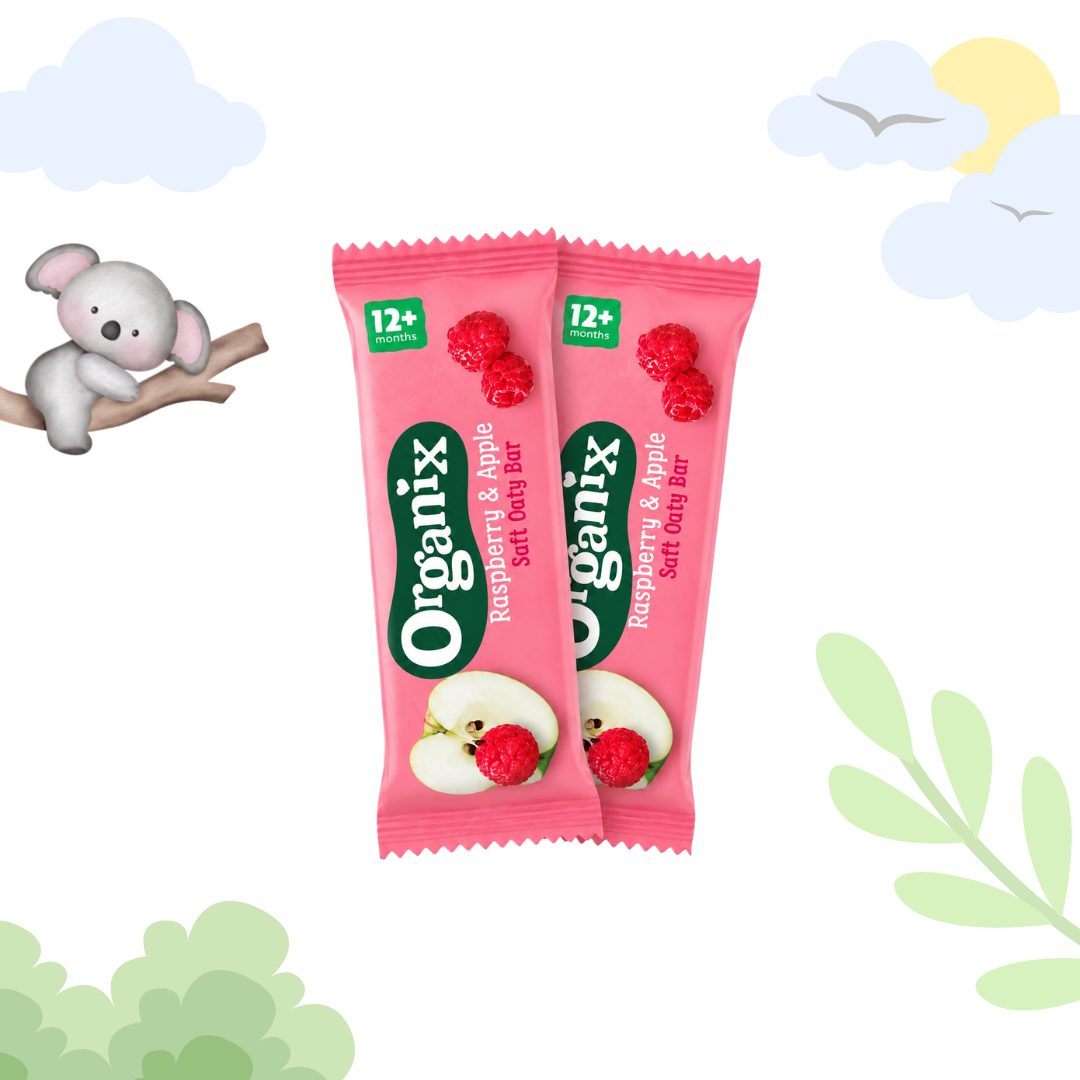 Organix Raspberry & Apple Soft Oaty Bars Toddler Snacks 2 packs