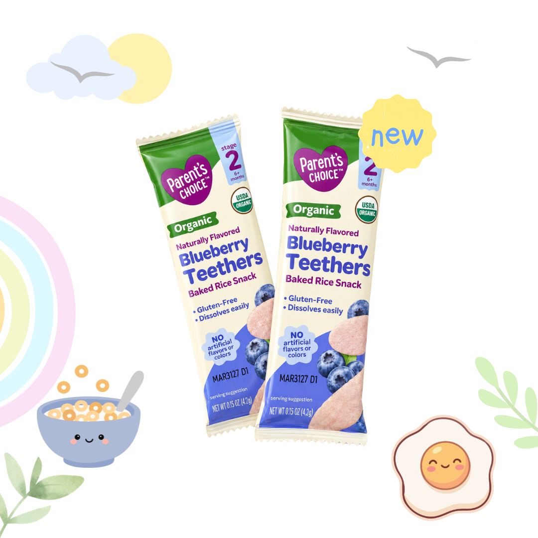 Parent's Choice Organic Blueberry Rice Rusks Teethers, 2 Pack