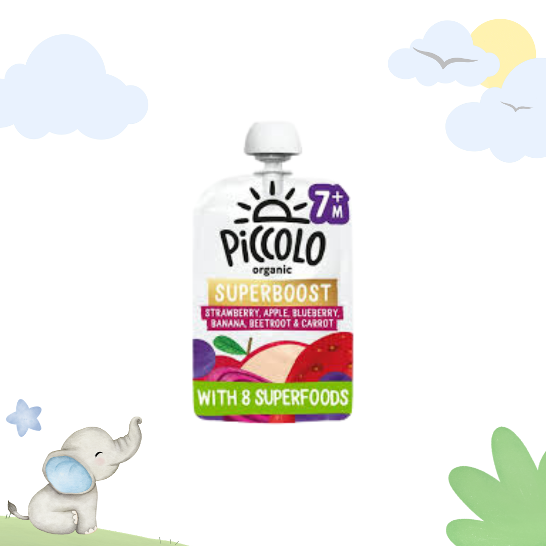 Piccolo Organic Superboost Strawberry,Apple,Blueberry,Beetroot & Banana 100g