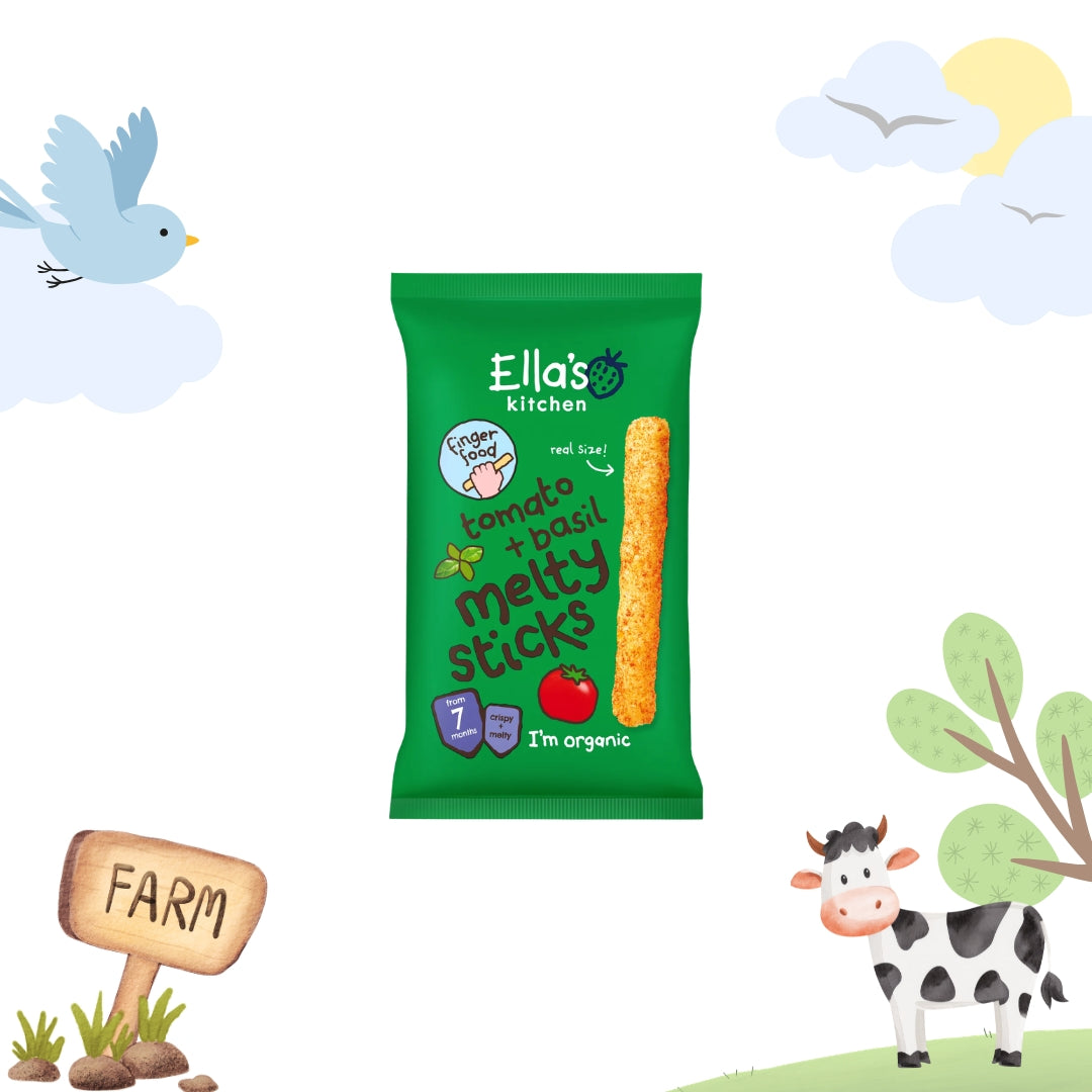 Organic Tomato & Basil Melty Sticks Baby Finger Food | 7+ months | 1 Pack 16g