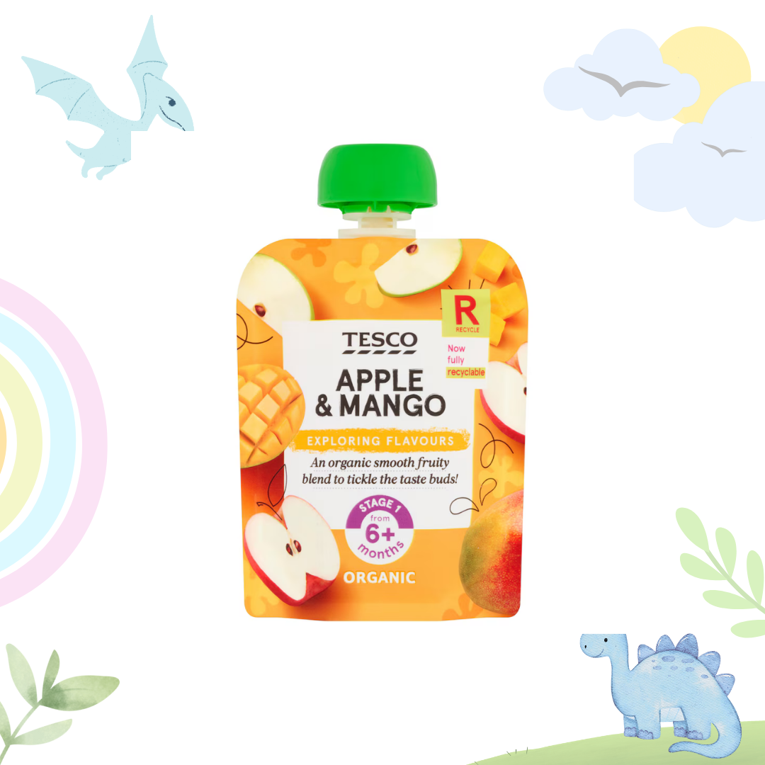 Tesco Apple & Mango Pouch | 6+ Months |  70 gms