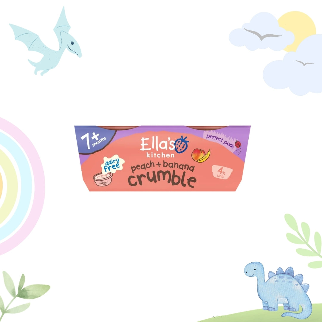 Ella's Kitchen Organic Peach and Banana Crumble Baby Dessert Multipack 4 x 80g