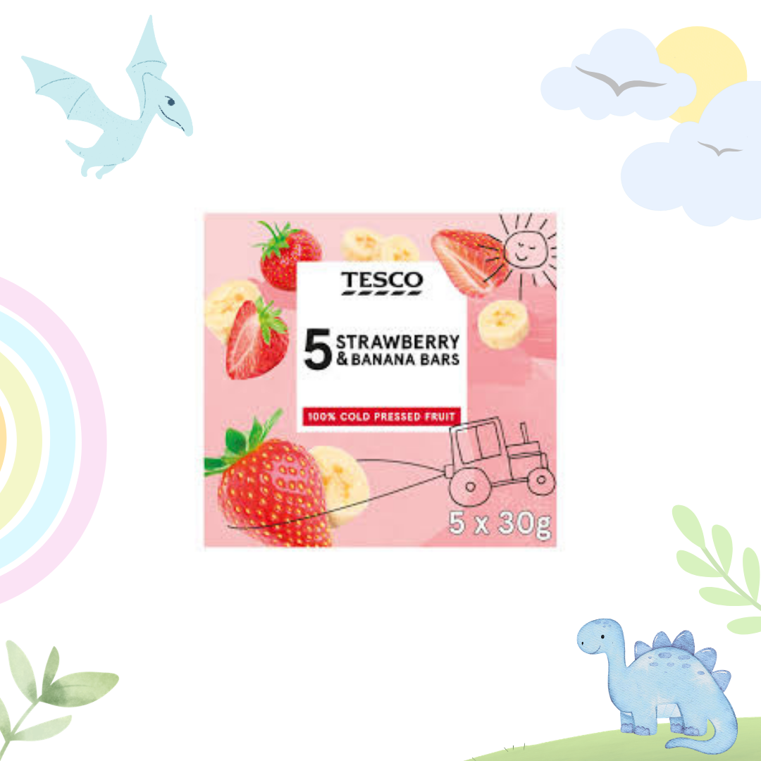 Tesco Strawberry & Banana Bars 5 x 30g